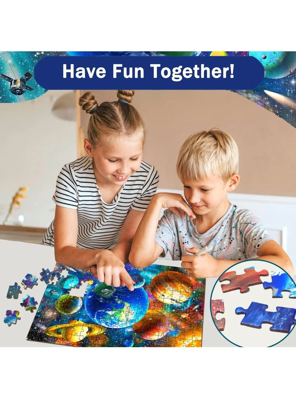 Puzzles for kids ages 8-10 6-8 solar system planets floor puzzle 200 piece